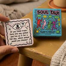 Family Deep Communication Cards, Intimate Relationship Conversation Cards, Emotional Icebreaker Chat Cards, Tabletop Conversation Question Cards, Holiday Gathering Emotional Connection Tool - Blue - View 4