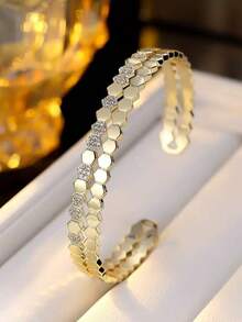1pc Fashion Women's Honeycomb Bracelet - Gold - View 1