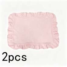 1 pieza/2 piezas/6 piezas Manteles individuales de unicolor francés con borde de volantes, servilletas pequeñas de encaje floral estilo Ins, mantel multiusos para cubrir el polvo - Multicolor - Ver 16