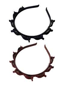 3/2/1pc Set Flocked Woven Hair Clips, 3 Colors, Perfect For Styling Side Bangs And Flyaways, Hair Clip And Headband Combination, Headband, Hair Hoop - Multicolor - View 9