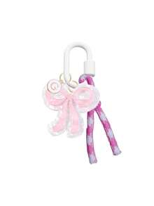 Pink Bow Initial Bag Charm,Elegant Acrylic Bow Keychain With Braided Rope,Fashion Accessories,Purse Backpack Pendant,Gift For Women,Holiday Gifts - Multicolor - View 20
