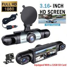 4 Channel 360° Panoramic Dash Cam For Cars, Equipped With Front, Rear & Interior Cameras, Built-In Night Vision, 24H Parking Monitoring & Loop Recording Function, Universal For Most Car With 150mAh Built-In Rechargeable Battery - Dash Cam - View 12