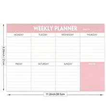 Weekly Planner Notepad To-Do List Memo Pad, 50 Tear-Off Sheets, Home & Office Weekly Calendar Desk Memo Pad, Maximize Efficiency, 8.26 X 11.2 Inches 28.5 X 21 Centimeters - Pink - View 5