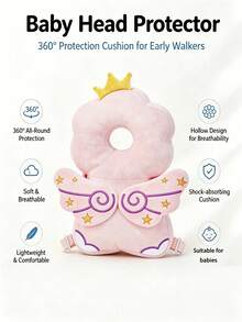 Infant Anti-Fall Head Protection Pillow, Baby Learning To Walk And Sit Anti-Lean Back Device, 3D Cartoon Pattern, Adjustable Straps, Skin-Friendly Plush Breathable Head Protection Pillow For Infants And Toddlers, Suitable For All Stages Of Learning To Walk, Crawl And Sit - Baby Anti-fall Head Protector - View 7