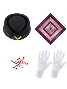 COS Flight Attendant Pilot Beret Costume Set, Sexy Bar Uniform For Single Party Nightclub Performance Stage - Flight Attendant 4-piece Set - View 7