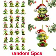 The Grinch 20/12/5/2 قطعة زينة عيد الميلاد معلقة زينة شجرة عيد الميلاد المرحة ديكور المنزل Grin-Ch 2D (نمط عشوائي) - متعدد الألوان - مشاهدة 8