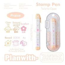 1pc Cute Kawaii Stackable Stamp Pen, Detachable Self-Inking Mini Icon Stamper Marker, Korean Style Scrapbooking Journaling Deco Supplies - Multiple Styles - View 25