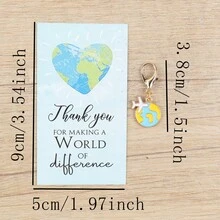 6pcs/12pcs Mini Earth World Keychains, With "Thank You For Creating Difference" Message, Perfect As Backpack Charms, Team Motivation Gifts, Suitable For Friends, Colleagues, Teachers, Partners, Family - Multicolor - View 4