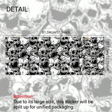 Series X Sticker Set, Black & White Hand-Drawn Full Print Skull Pattern, Waterproof & Scratch-Resistant Self-Adhesive Vinyl Game Console Skin, Removable Without Residue, Full Console + 2 Controller Decorative Decals - View 9