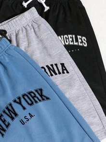 Pantalones cortos rectos y sueltos con estampado de dibujos animados para niño preadolescente - Multicolor - Ver 4