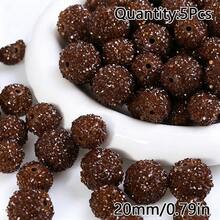 16/20mm 5顆裝彩色糖果圓形壓克力珠 DIY珠寶項鍊手鍊吊墜材料配件散珠 - 砂糖圓珠 - 查看 32