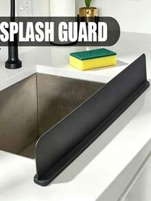 Silicone Sink Splash Guard Kitchen Sink Basin Splash Blocker Countertop Water Barrier Water Blocker For Lab Sink Vegetable Basin Dishwasher Restaurant Bathroom RV Use Waterproof Cover Kitchen Utensils Essentials Bathroom Accesssories Home Essentials - one-size - View 8