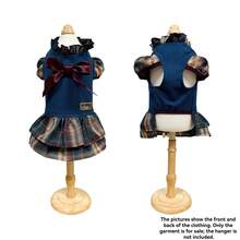 Elegant Preppy Style Pet Cat & Dog Princess Dress, Red Bow Plaid Knit Sweater Dress, Christmas Holiday Outfit, Suitable For Small Dogs And Pet Cats - Multicolor - View 6