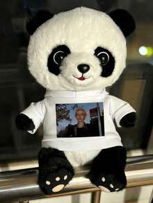 Custom Photo Filled Animal Personalized Panda Plush Doll, Cute Room Decor, Birthday Gift For Couples, Friends And Children - Multicolor - View 3