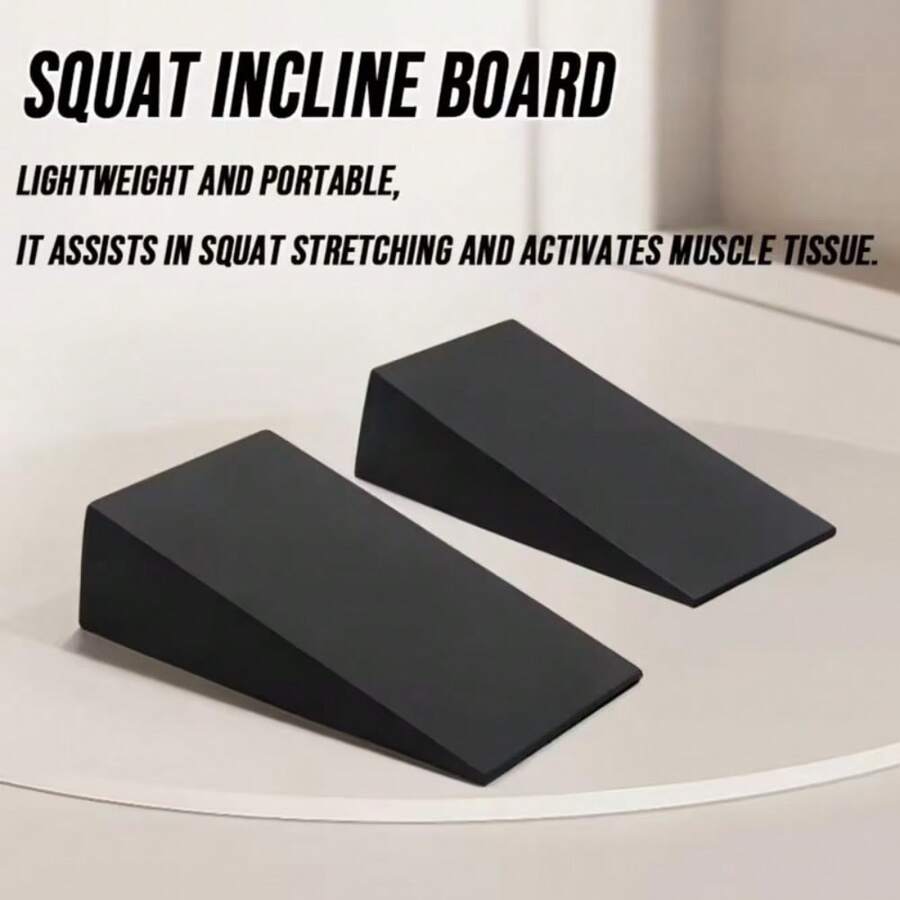 2pcs Adjustable Inclined Squat & Calf Stretch Board, For Deep Stretching - Improve Balance, Muscle Stability - Suitable For Yoga, Squats, Calf Raises, Perfect For Leg Workouts, Squats And Stretching Exercises - Multicolor - View 1