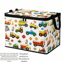 Printed Fabric Storage Bin With Lid And Handle, Foldable Baby Room Organizer Box, Zipper Design, Baby Room Daily Supplies And Books Storage Container - Multicolor - View 13