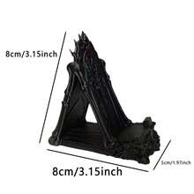 3D Printed Gothic Style Phone Stand, Replicating Church Window Design. 3D Skull Carving, Dark Vintage Appearance. Place On Desk, Support Phone, Free Your Hands. Compatible With Most Phone Models. Exquisite Craftsmanship, Clear Texture. Decorate Desk Space, Highlight Personal Style. Unique Niche Style, Personalized Holiday Gift - Black - View 5