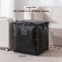 Large Capacity Space-Saving Underbed Storage Bag, Foldable Fabric Storage Box With Transparent Window, Reinforced Handles And Dual-Way Zipper, Suitable For Storing Bedding And Blankets, Ideal For Bedroom Closet And Home Organization - Multicolor - View 12