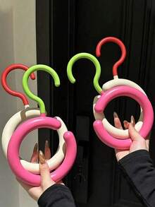 1/3pcs Colorful Closet Hat Hangers, Dopamine Creative Round Ring Hangers, Dorm Closet Hanging Hat Rack,Multi-Functional Home Storage Organizer, Suitable For Hats,Belts,Scarves Storage, Easy To Install Remove, Can Be Stacked, Daily Travel Essential - Multicolor - View 1