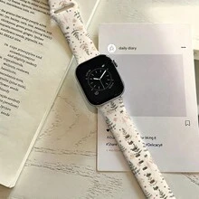 1pc Winter Forest Pattern Silicone Watch Band, Suitable For Apple Watch 38mm 40mm 41mm 42mm 44mm 45mm 46mm 49mm, Fashionable Elegant Soft Comfortable Watch Band, Suitable For Apple Watch Ultra 2 S12 11 10 SE 9 8 7 SE 6 5 4 3 2 1, Suitable For Christmas/New Year Outfit Smart Watch Band - Multicolor - View 2
