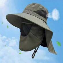 Women's Embroidered Ponytail Distressed Sun Protection Bucket Hat, Outdoor Fishing Hiking Climbing Sunshade Hat, Fashionable Summer Outdoor Sun Protection Bucket Hat - Multicolor - View 7