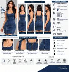 Women Denim Dresses - Dark Wash - View 2