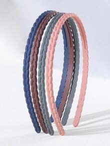 4/6/12Pcs Girls Kids Simple Skinny Twisted Braid Non-Slip Plastic Headband With Teeth Hair Accessories For Daily Use - Multicolor - View 6