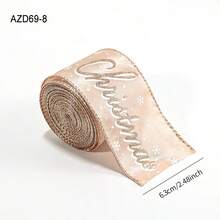 1pc Champagne Christmas Ribbon Gift Box Bowknot Binding Strap Satin Ribbon Christmas Decoration Supplies - Multicolor - View 13
