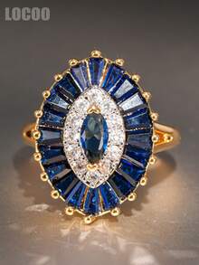 1pc Fashion Cubic Zirconia Ring For Women, Wedding Engagement Party Jewelry, Valentine's Day Gift - 1# - View 8