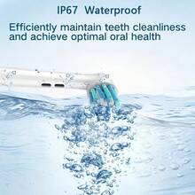SENK Adult Rechargeable Electric Toothbrush With Type-C Charging Cable, Fully Intelligent Rotating Cleaning Device And Deep Cleaning Soft Bristles. 600mAh Battery Life, IP67 Waterproof Rating - Multicolor - View 3