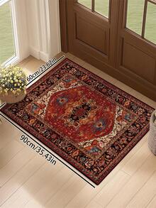 1pc Vintage Persian Rug, Bohemian Floral Medallion Pattern Carpet, Distressed Oriental Style Rug, Soft Polyester Rectangular Rug, Suitable For Living Room, Bedroom, Hallway, Kitchen, Office, Farmhouse Home Decor - Multicolor - View 28