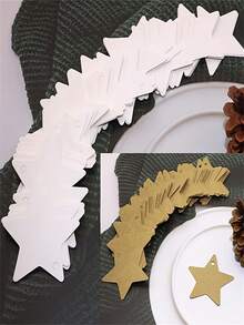 100pcs Kraft Paper Star Gift Tags - Blank Reusable, Suitable For Party, Gift Wrapping, Christmas Decoration And Home Decor - A - View 8