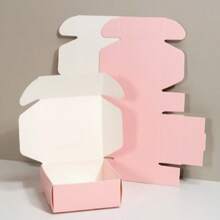 5pcs, Kraft Paper Cardboard Boxes, Small Paper Boxes, Airplane Boxes, White Mini Packaging Boxes, Black Handmade Soap Packaging, Pink Dispensing Boxes - Multi-color - View 5