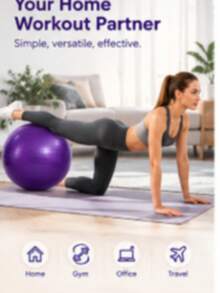 1pc Thickened Anti-Burst Yoga Ball, Pregnancy Exercise And Pilates Fitness Ball, Suitable For Prenatal Workout, Balance Training And Beginners - Multicolor - View 2
