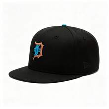 New Era 9FIFTY Adjustable Flat Brim Baseball Cap, Unisex Fashion Hat 71719 - Black - View 2