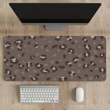 XXL Large Mouse Pad For Desk, Extended Keyboard Mouse Mat For Computer Office, Big Mouse Pad With Stitched Edges, Gaming Brown Leopard Print - View 4