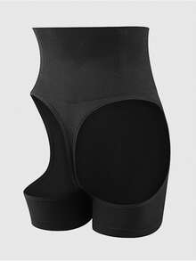 1pc Women's Waist-Cinched Shaping Pants, Butt-Lifting Body-Sculpting, Tummy-Control Butt-Lifting, Leg-Slimming Shaping Underwear - Black - View 5