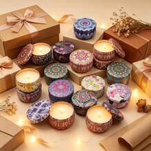 50pcs Round Candle Tin Set: Metal Cans And Lids, Multiple Colors And Random Styles (Random Color) - Perfect For Gifts And DIY Candle Making - 50pcs/8set - View 9