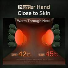 Advanced 4D Neck And Shoulder Massager With Heat & Finger Massage - Wireless, Deep Tissue, Simulated Human Hand Design For Ultimate Pain Relief And Muscle Relaxation - Green - View 5