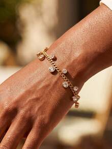 Fashion Stainless Steel Gold Chain Bracelet For Women. Durable And Versatile Accessory For All Occasions. - Gold - View 3