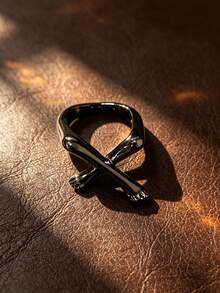 CIREY 1pc Unique Design Articulated Double Leg Ring, Distressed Vintage Niche Men's Finger Ring - Leg Ring - View 2