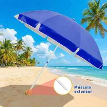 Sombrilla De Playa Jardín De 1.6 m Diámetro Azul Fund Azul - Azul - Ver 4