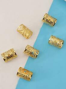 6pcs Gold/Silver Sunflower Hollow Ring Hair Clip, Fit For Dreads, Wig And Hair Decoration - Sunflower Aluminum Ring - View 5