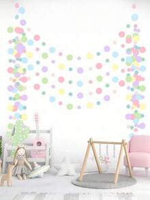Dekorasi Natal Garland Kertas Polkadot Warna-warni, Kain Latar Belakang Pita Gantung Bulat, Cocok untuk Ulang Tahun, Ruang Kelas, Halloween, dan Dekorasi Mobil - Warna campuran - View 5