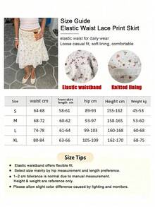 Women's Summer Ditsy Floral A-Line Ruffle Hem Skirt White Vacation - White - View 8