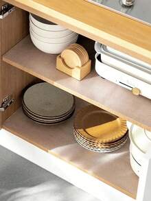 1 Roll Cabinet Liner, Moisture-Proof Heat-Resistant Non-Slip Drawer And Tabletop Mat, Waterproof Oil-Proof Dust-Proof, Suitable For Cabinets Drawers Refrigerator, Easy To Clean, Kitchen Countertop Furniture Storage Mat - Multicolor - View 3