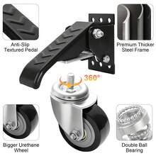 4PC 300KG Workbench Casters Retractable Swivel Wheels Heavy Duty - Black - View 3