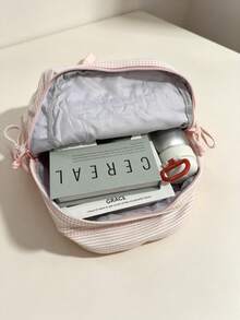 1pc Personalized Striped Lace Backpack, Large Capacity Lightweight Daily Use Bag, Customized Embroidered Name, Suitable For School, Commute And Travel, Perfect Gift - Multicolor - View 11