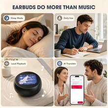 HTC NE90 Touch Screen Color Display Sleep Bluetooth Earbuds, Bluetooth 6.0, Ergonomic Ear Tips, HD Sound Quality, 30-Hour Battery Life, Low Latency, Comfortable For Side Sleepers - View 4