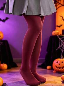 1pc Solid Color Fashion Kids Dance Tights, Girls Dance Practice Tights, Velvet Stockings, Suitable For All Seasons, Halloween, Multi-Color Options - Multicolor - View 30